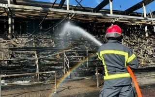 Пожар уничтожает стадион ФК JJK Оулу в Финляндии